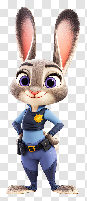 Judy Hopps - Brave Rabbit In Police Uniform Transparent PNG