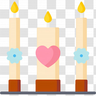 Candle Lighting - Romantic Candles With Heart Decoration Transparent PNG
