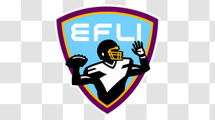 Elite Football League Of India Logo - EFLI Shield American Football Player Logo Transparent PNG