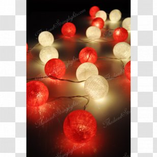 Christmas Lights Red White - Light Transparent PNG