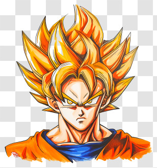 Goku - Yellow-Haired Anime Character With Spiky Hairstyle Transparent PNG