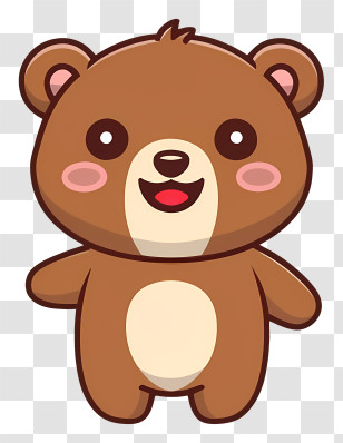 Cartoon Bear - Cute Smiling Bear Cartoon Illustration Transparent PNG