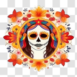 Day Of The Dead
 - Colorful Day Of The Dead Skull Art Transparent PNG