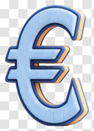 Euro - 3D Euro Currency Symbol Transparent PNG