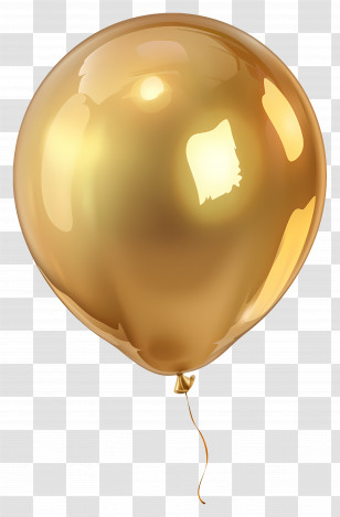 Single Balloon - Golden Balloon For Party Celebrations Transparent PNG