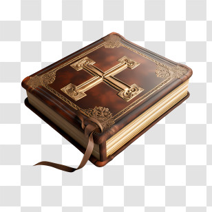 Bible With Cross - Antique Decorative Book Transparent PNG