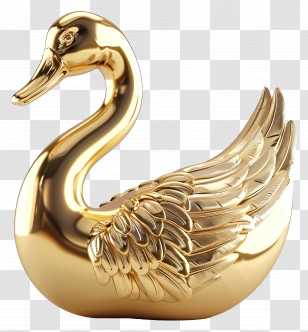 Gold Swan - Golden Swan Decorative Sculpture Transparent PNG