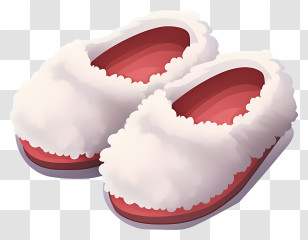 Cartoon Soft Fluffy Slippers - White Fluffy Slippers For Comfort Illustration Transparent PNG