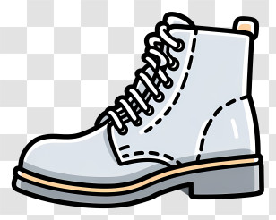 Old Shoe - White Lace-Up Boot Transparent PNG