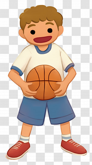 School Boy - Cartoon Boy Holding A Basketball Transparent PNG