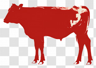 Beef - Red Silhouette Of A Cow Transparent PNG