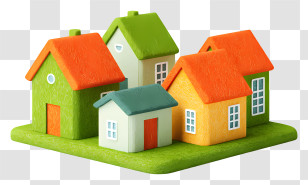 Real Estate - Small Cute Doodle Houses Transparent PNG