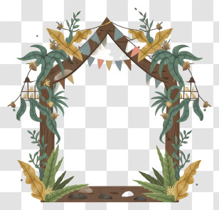 Branches - Decorative Arch With Greenery Transparent PNG
