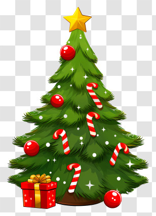 Christmas Tree - Christmas Tree With Ornaments And Gifts Transparent PNG