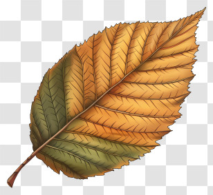 Elm Leaf - Autumn Colored Leaf Illustration Transparent PNG