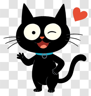 Chococat - Black Cat With Heart Cartoon Transparent PNG