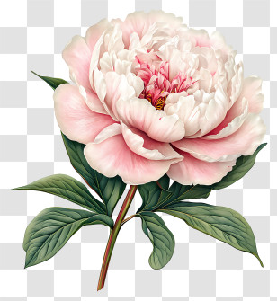 Peony Closeup - Beautiful Pink Peony Flower Transparent PNG