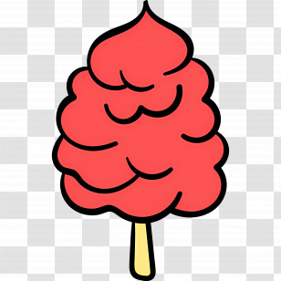 Cotton Candy - Red Cotton Candy Illustration Transparent PNG