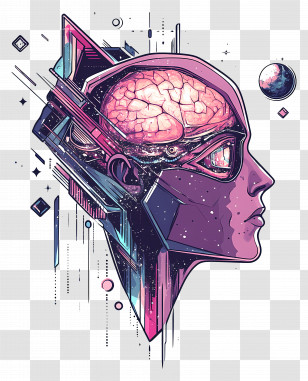 Ai Mind - Futuristic Brain Illustration Transparent PNG