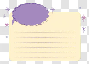 Cartoon - Notecard With Purple Speech Bubble Design Transparent PNG