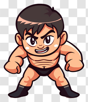 Wrestling - Cartoon Wrestler Character Transparent PNG