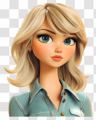 Taylor Swift - Blonde Animated Woman Illustration Transparent PNG