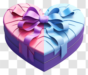Heart Shaped Box - Heart-Shaped Gift Box In Dual Colors Transparent PNG