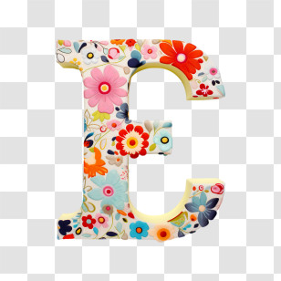 Letter E - Floral Pattern Letter E Transparent PNG