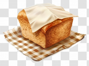 Whole Wheat Bread - Freshly Baked Bread On Checkered Cloth Transparent PNG