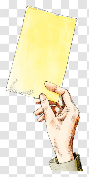 Hand Holding Paper - Hand Holding Yellow Card Transparent PNG
