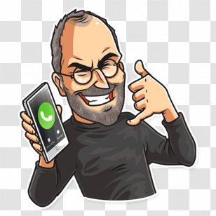 Sticker Telegram VK Thumb Illustration - Steve Jobs Transparent PNG