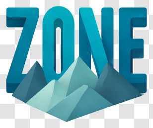 Zone Logo - Teal 3D 'ZONE' Wordmark Transparent PNG