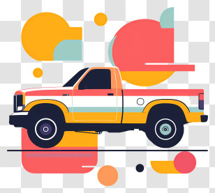 Pickup Truck - Colorful Geometric Pickup Truck Transparent PNG