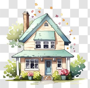 Small House - Watercolor Illustration Of A Peaceful House Transparent PNG