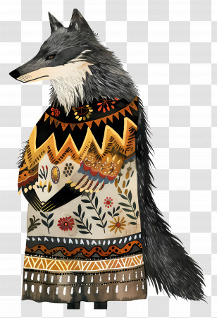 Wolf - Cartoon Wolf Wearing A Cloak Transparent PNG