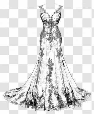 Lace Wedding Dress - Elegant Floral Wedding Dress Transparent PNG