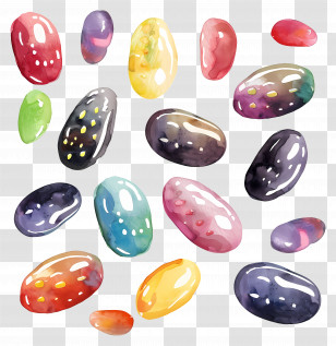 Jelly Beans - Colorful Jelly Beans Illustration Design Transparent PNG