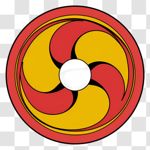 Frisbee - Red And Yellow Swirl Symbol Transparent PNG