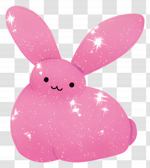 Peep Bunny - Adorable Pink Glitter Bunny Illustration Transparent PNG