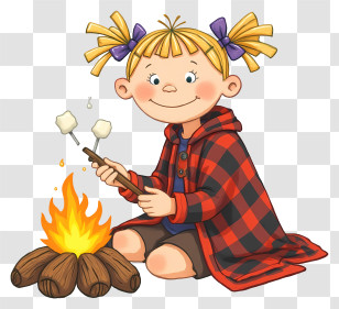 Rugrats Winter - Girl Roasting Marshmallows By Campfire Transparent PNG