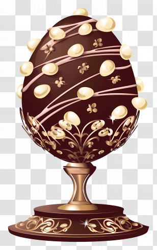 Chocolate Easter Egg - Beautifully Decorated Chocolate Egg Transparent PNG