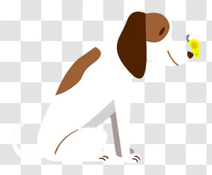 Cartoon Dog - Dog Sitting With Butterfly On Nose Transparent PNG