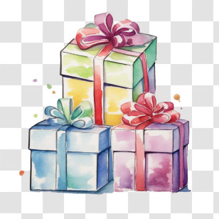 Christmas Gift Box - Colorful Gift Boxes With Ribbons Transparent PNG