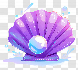 Open Seashell - Closed Purple Shell With Pearl Illustration Transparent PNG