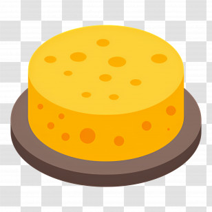 Cheese Wheel - Round Cheese Block On A Plate Transparent PNG