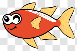 Cartoon Fish - Cute Red Cartoon Fish Transparent PNG