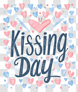 Love - Kissing Day Concept With Hearts Transparent PNG