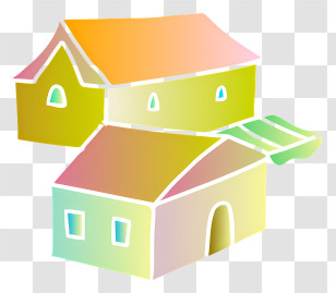 Residential Neighborhood - Colorful Doodle House Transparent PNG