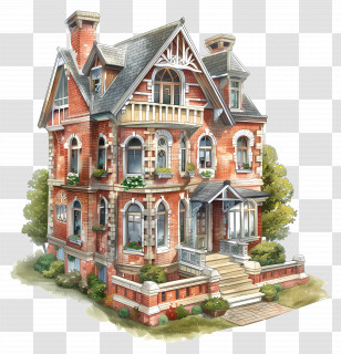 Victorian House - Victorian Style House Transparent PNG