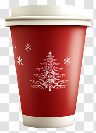 Paper Coffee Cup - Red Christmas Coffee Cup Illustration Transparent PNG